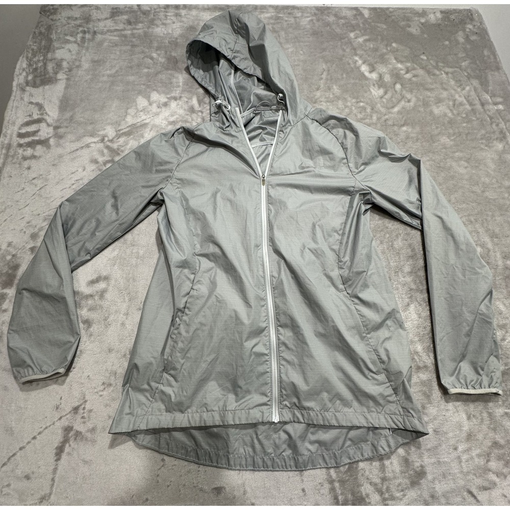 Nike Windbreaker Women's Size Medium Mint Green Full Zip Hooded Pockets Flaws‎